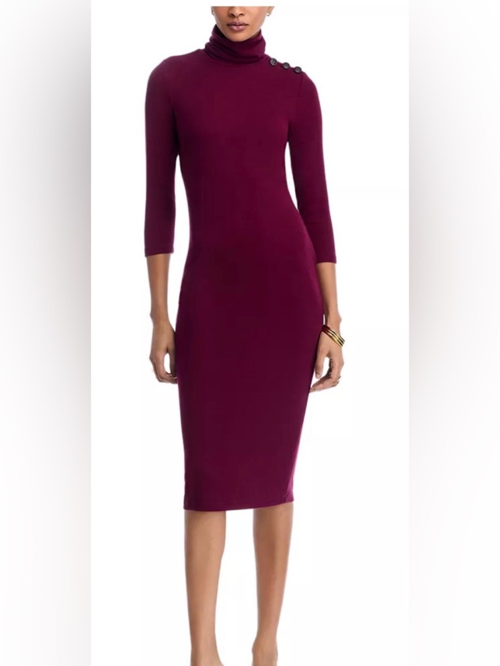 L’ agence Women's Fitted Midi Dress in Deep Berry